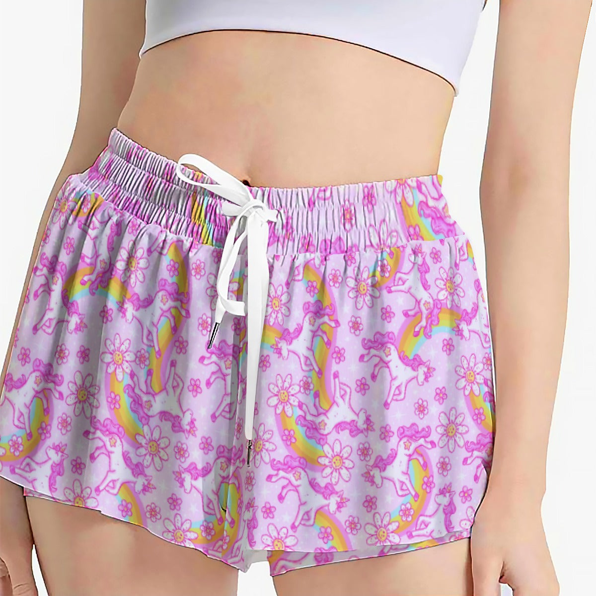 Unicorn Rainbows - Women's Flowy Pocket Shorts