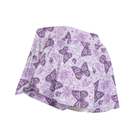 Lavender Butterflies - Women's Flowy Pocket Shorts