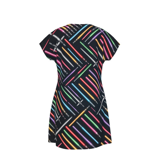 Vibrant Galaxy Sabers - Women's T-Shirt Dress