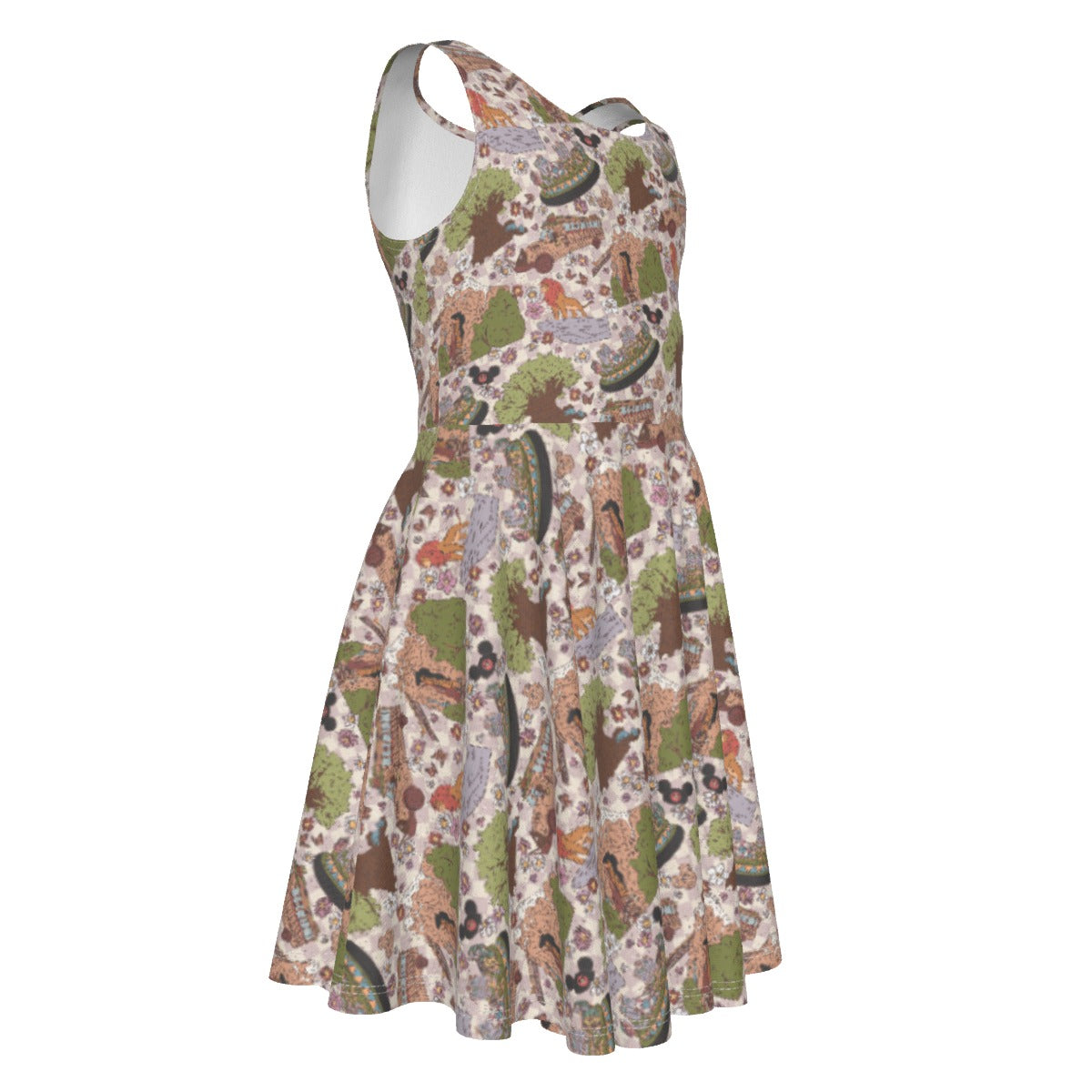 Hand Drawn AK - Kid's Sleeveless Skater Dress