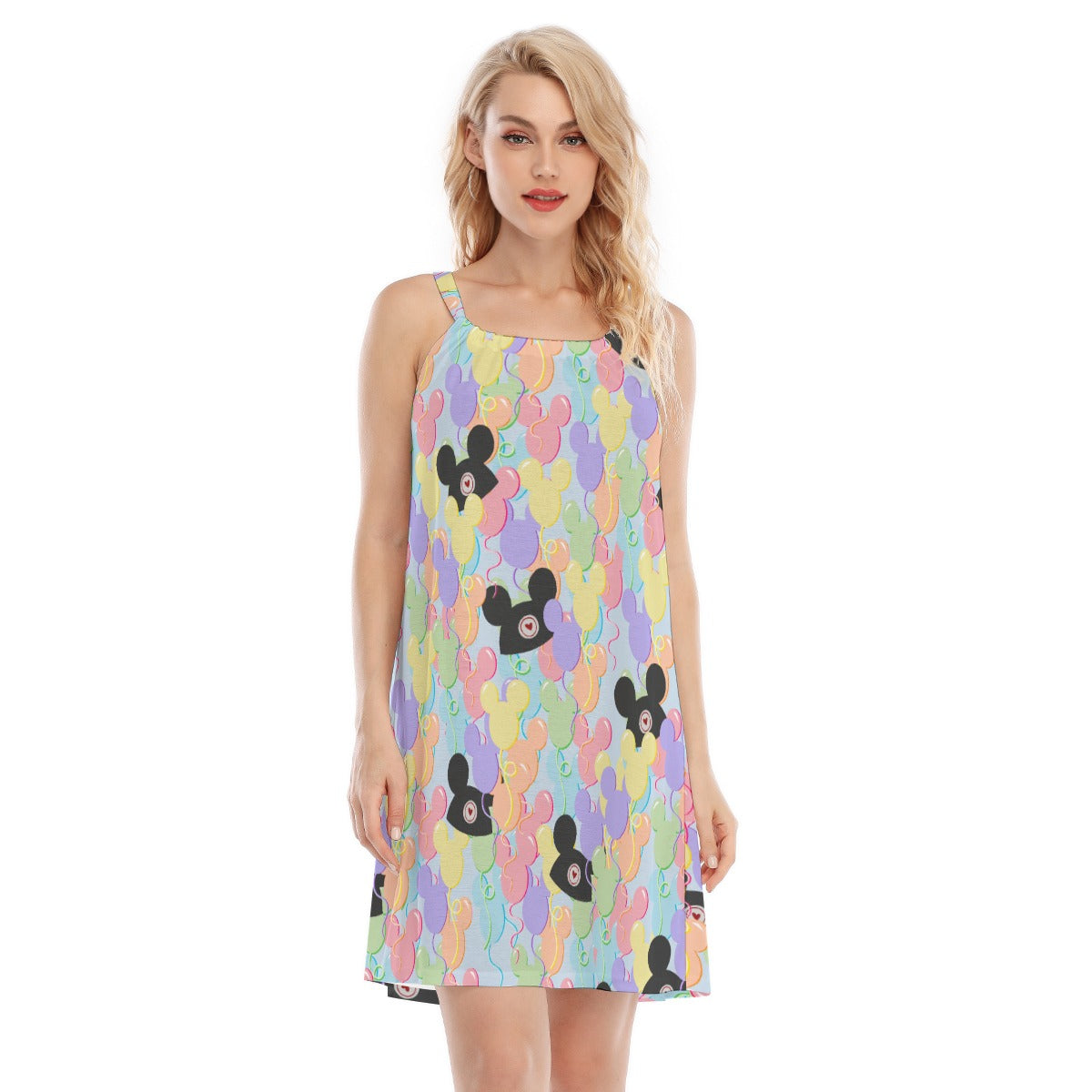 Pastel Mouse Ear Balloons - Women’s Adjustable Sundress