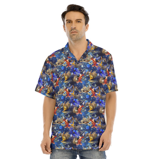 Enchanted Broom Magic - Men's Hawaiian Button Up Shirt