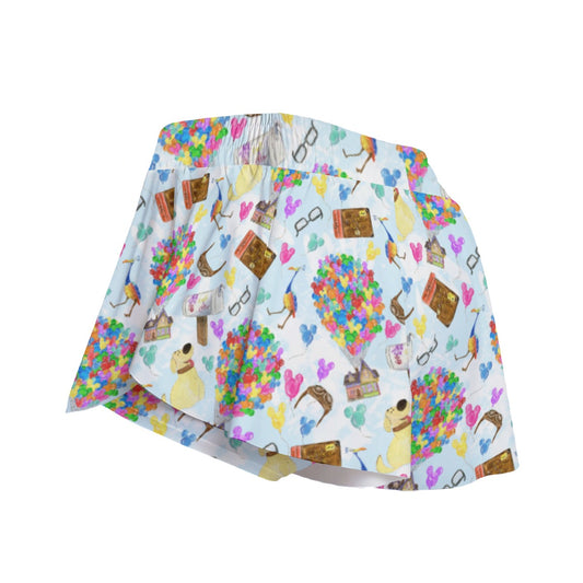 Up Adventure Icons - Women's Flowy Pocket Shorts