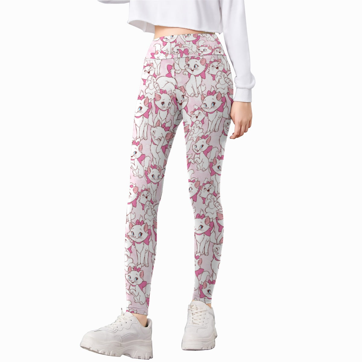 Sweet Kitten with Pink Bow - Kid's Leggings
