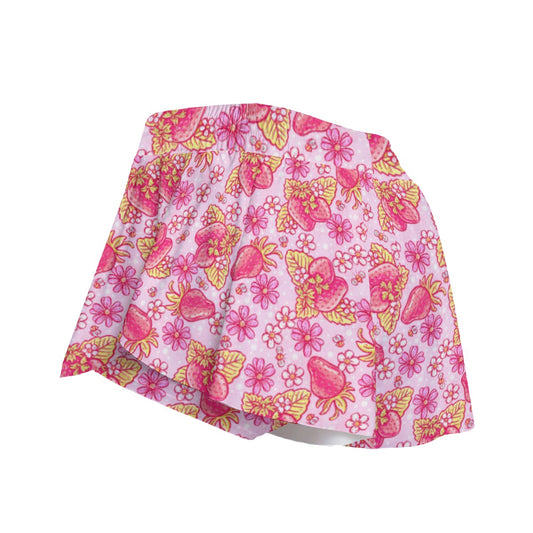 Summer Fruits - Strawberry - Women's Flowy Pocket Shorts