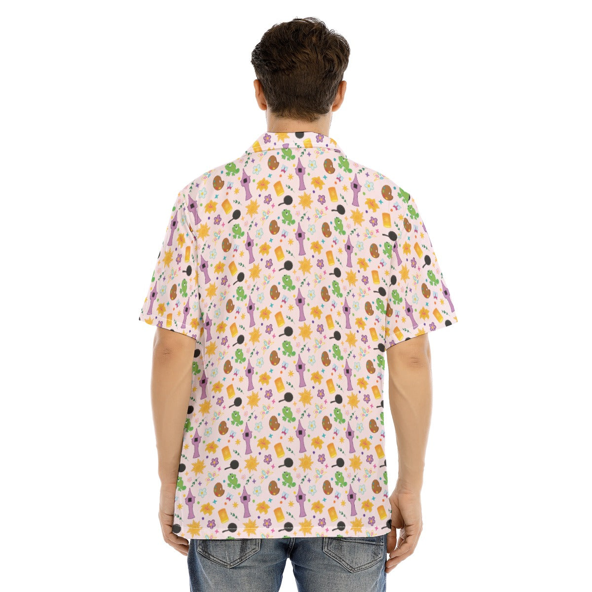 Long Hair Princess Icons - Men's Hawaiian Button Up Shirt