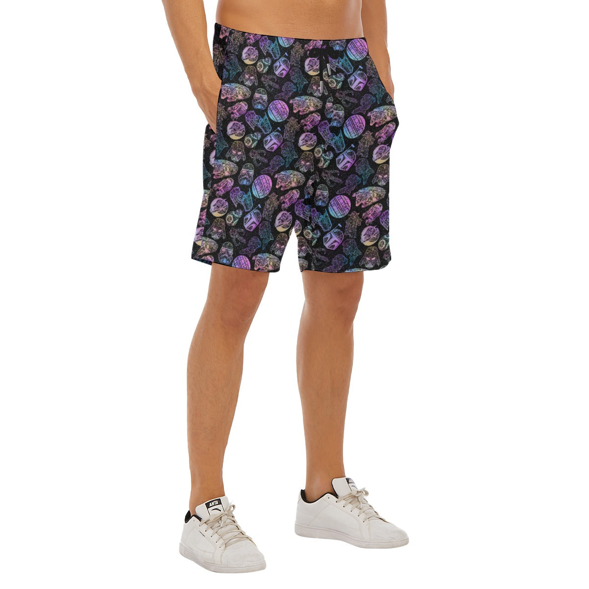 Watercolor Galactic Mandalas - Men’s Pocket Beach Shorts