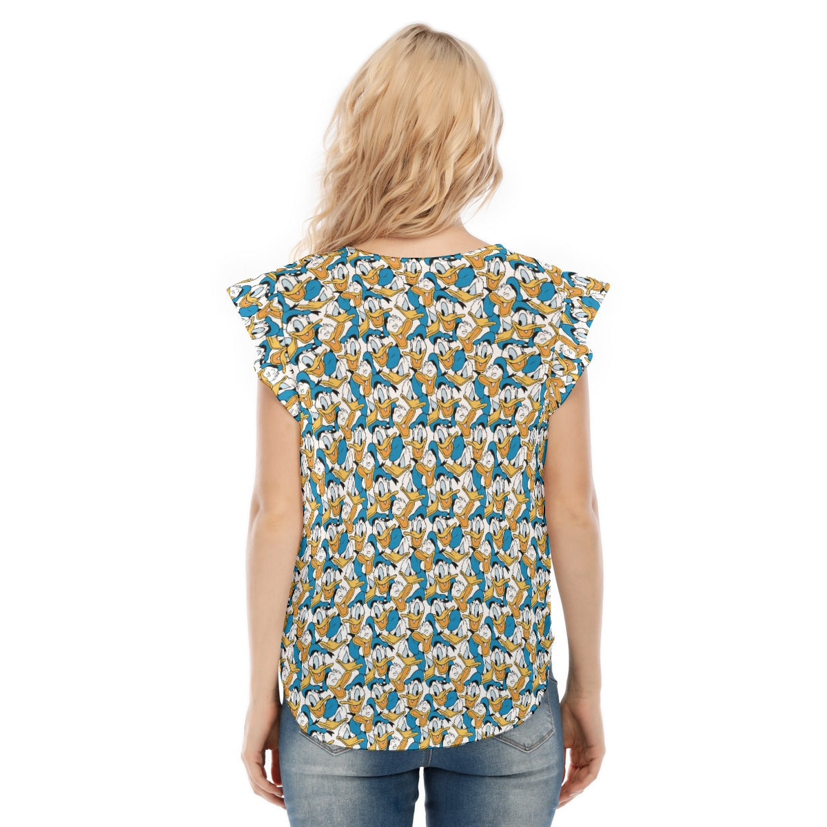 Many Faces of Feisty Duck - Women’s Flutter Sleeve Top