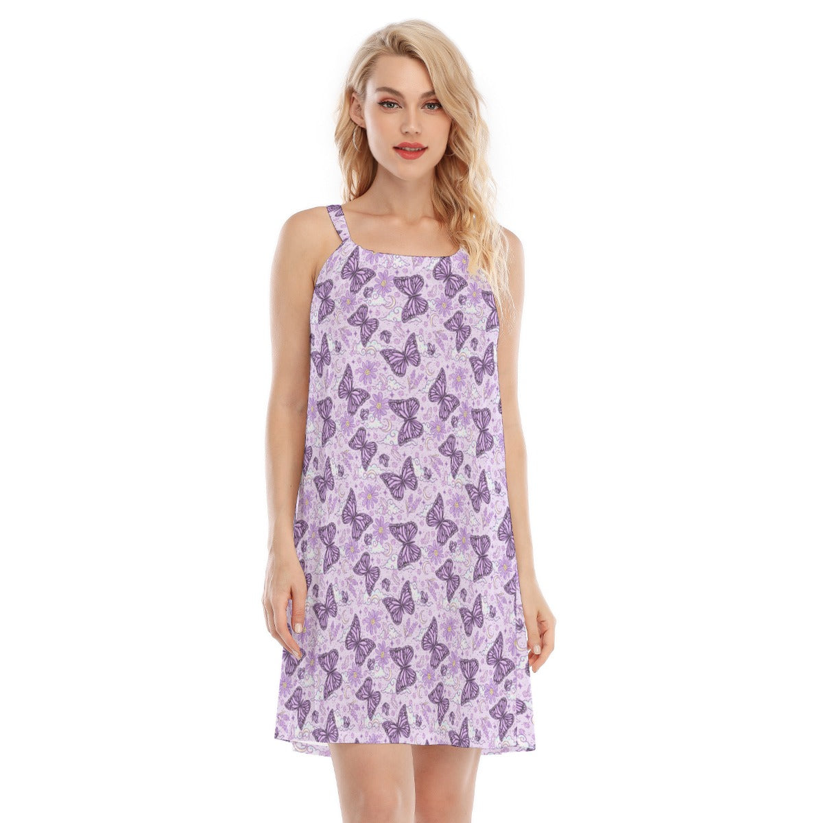 Lavender Butterflies - Women’s Adjustable Sundress