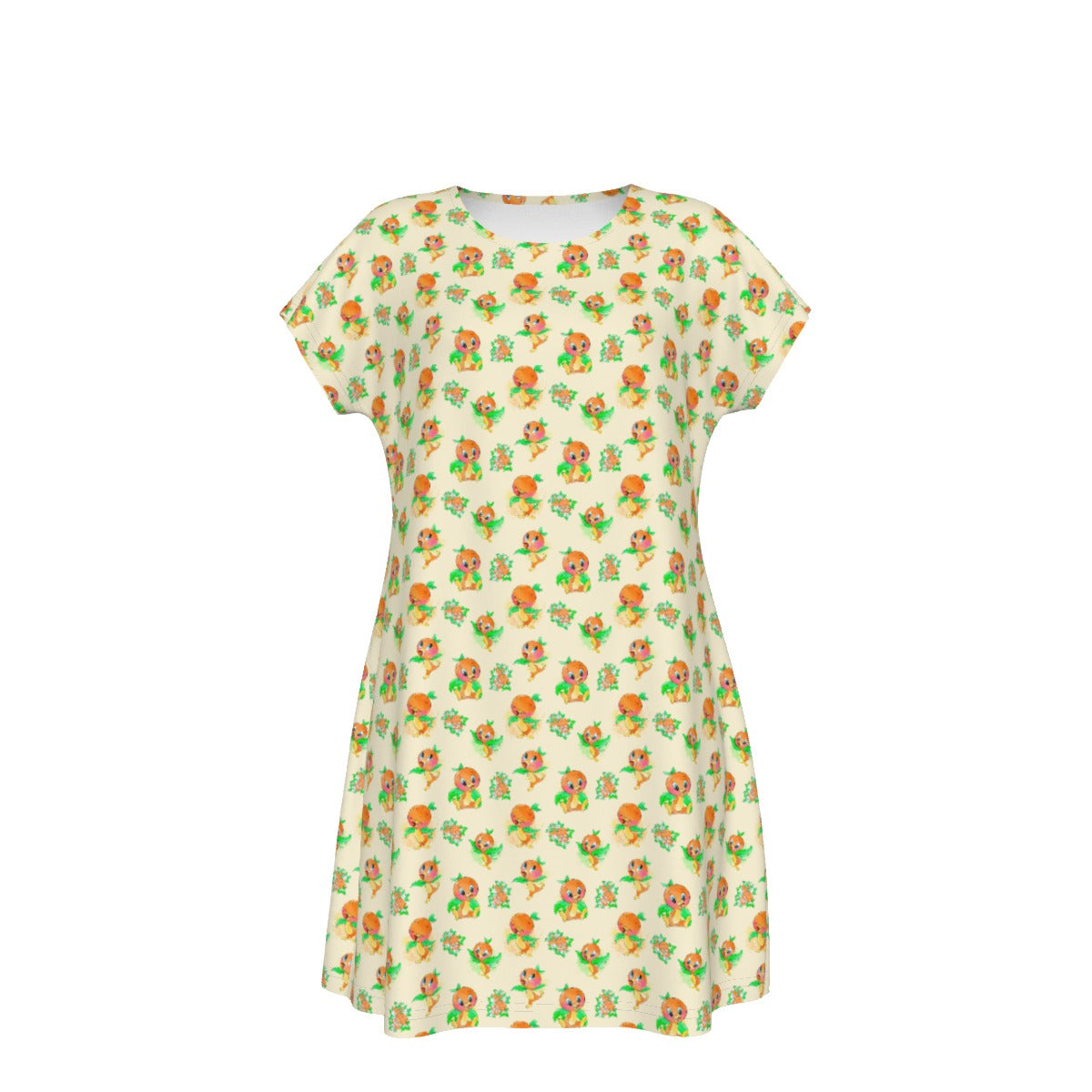 Citrus Charm Bird - Women's T-Shirt Dress