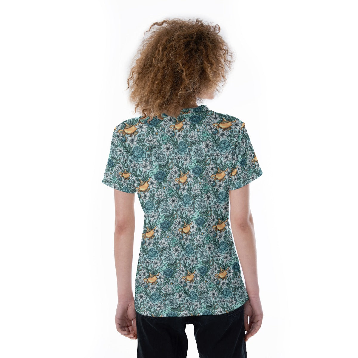 Fairytale Florals - Arabian Princess - Women's Short Sleeve V-Neck T-Shirt