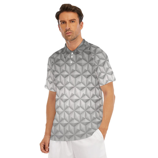 Geometric Silver Sphere - Men's Polo Shirt