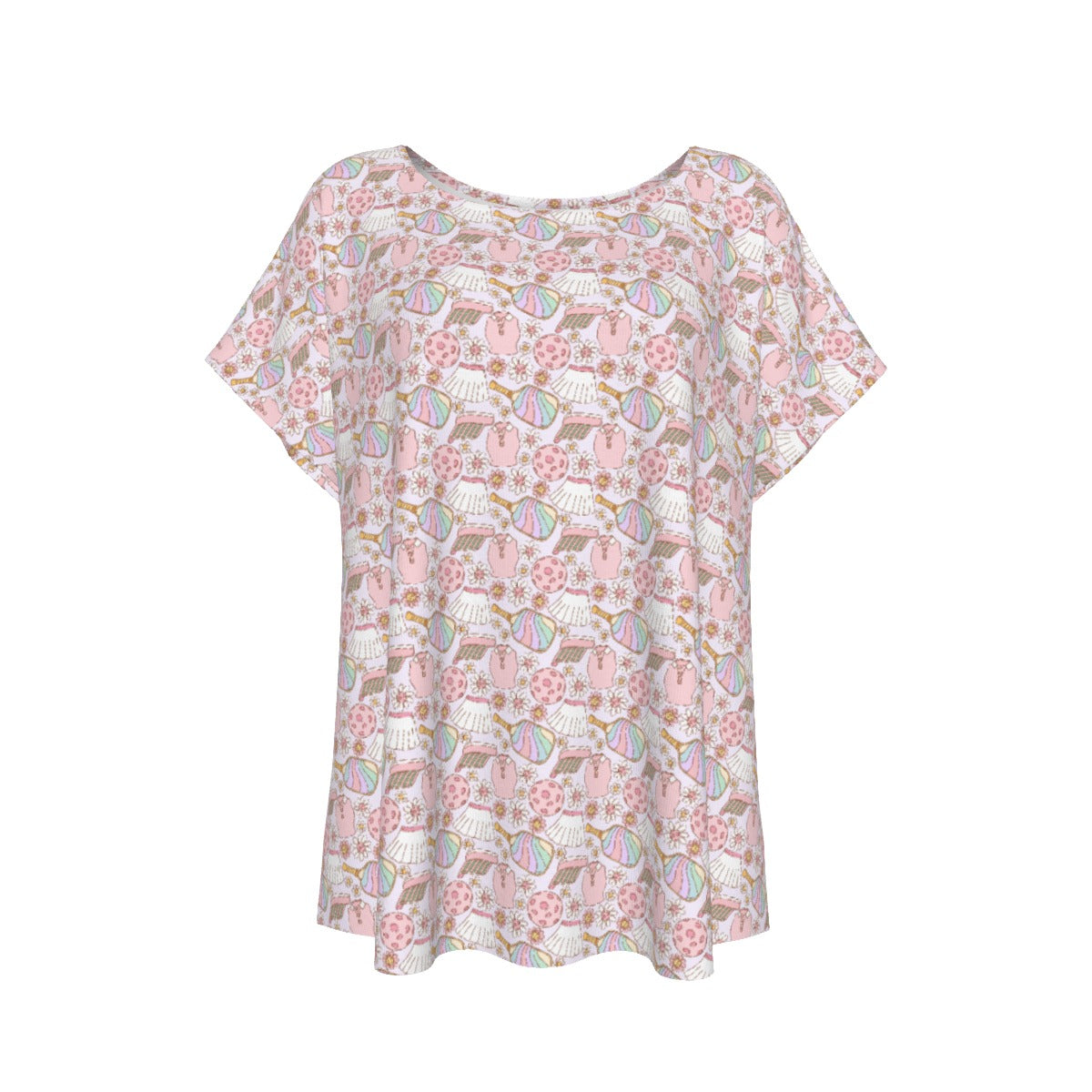 Rainbow Pickleball - Women’s Relaxed Fit Scoop Tee