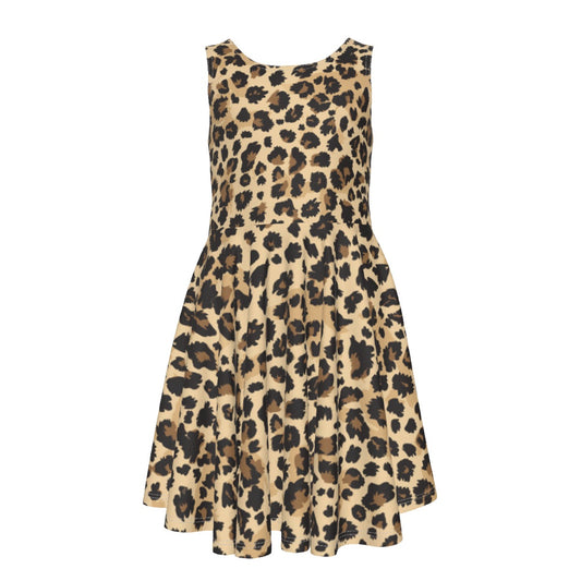 Animal Print - Cheetah - Kid's Sleeveless Skater Dress