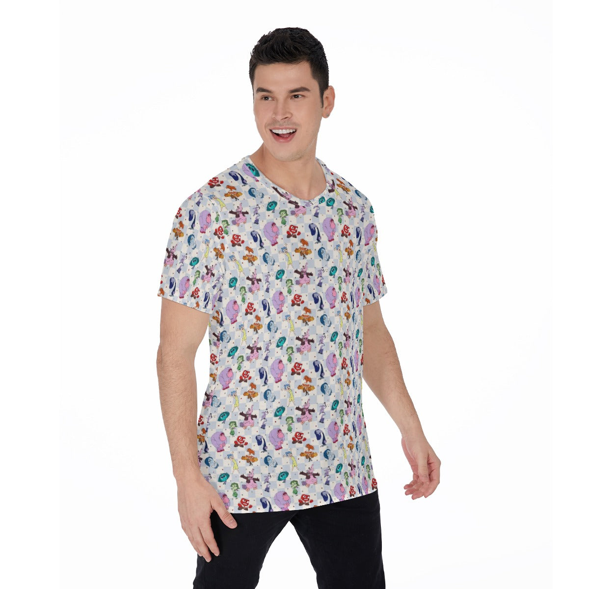 Blue Check Emotional Spectrum - Men's Short Sleeve T-Shirt