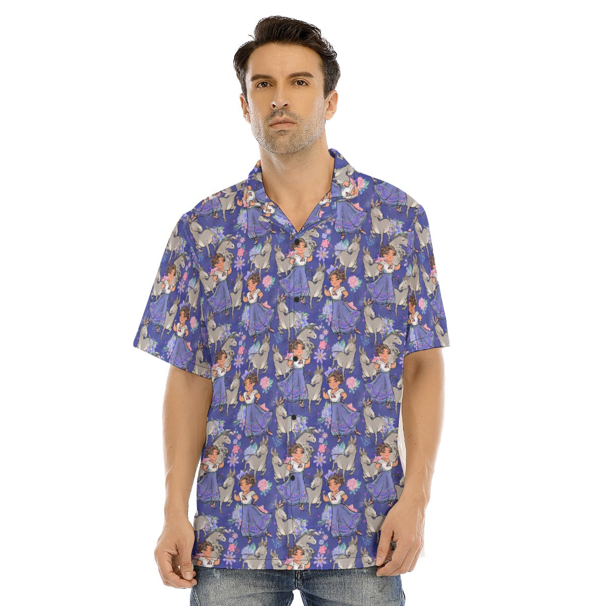 Whimsical Strong Heroine - Men's Hawaiian Button Up Shirt