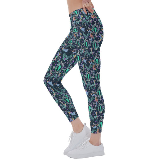 Garden Whimsy - Neverland Flight - Women's Yoga Leggings