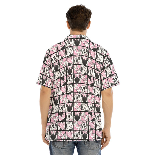 Mouse Bow Block Party - Men's Hawaiian Button Up Shirt