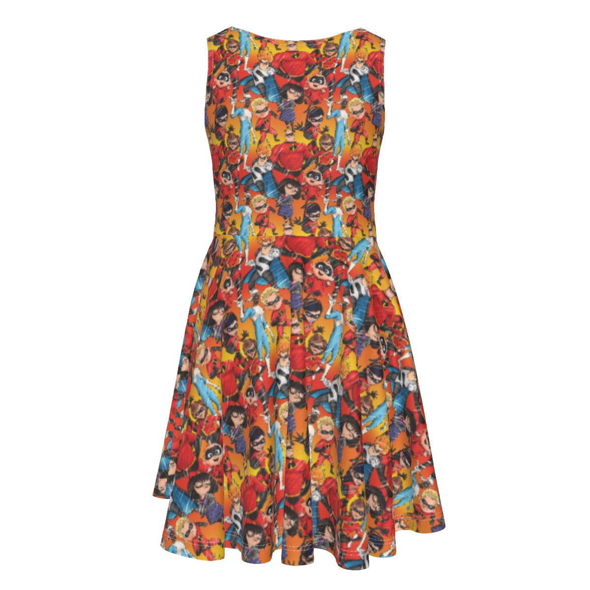 Super Squad Sketched - Kid's Sleeveless Skater Dress