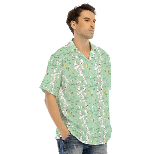 Drawing Pixie Fairy - Men's Hawaiian Button Up Shirt