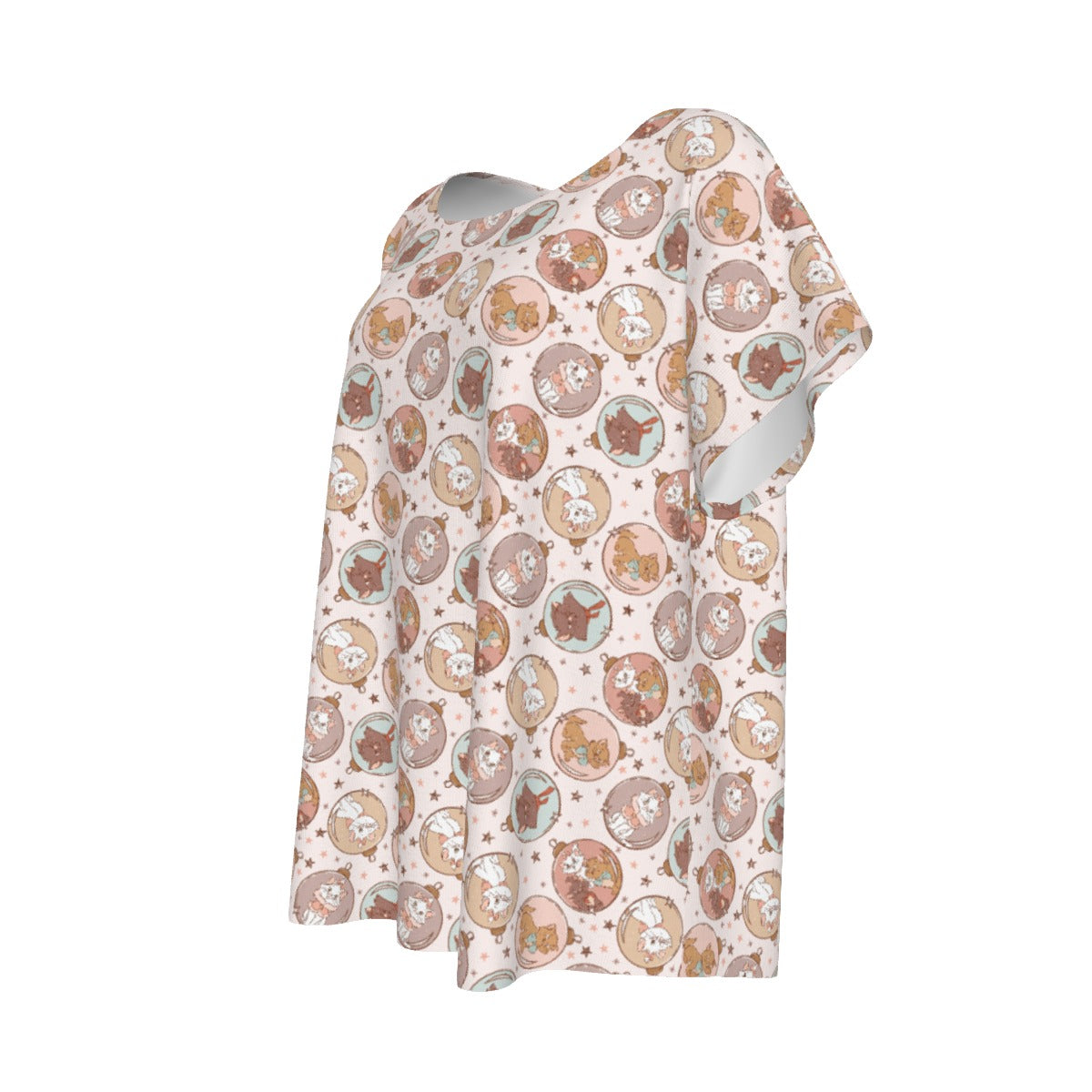 Festive Feline Baublescats - Women’s Relaxed Fit Scoop Tee