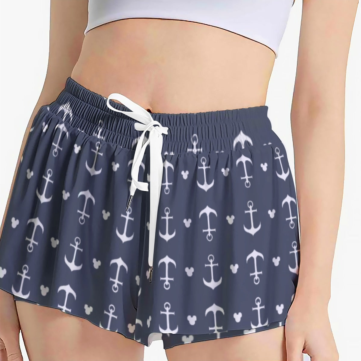 Anchors & Mouse Ears - Women's Flowy Pocket Shorts
