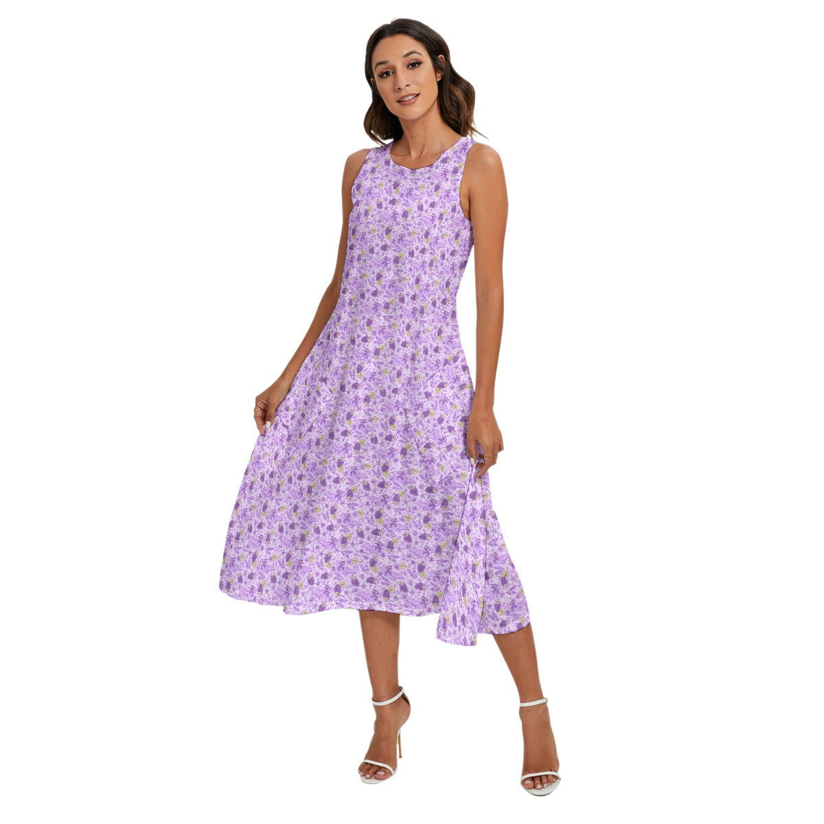 Fruitimals - Blackberry Axolotls - Women’s Diagonal Pocket Midi Dress