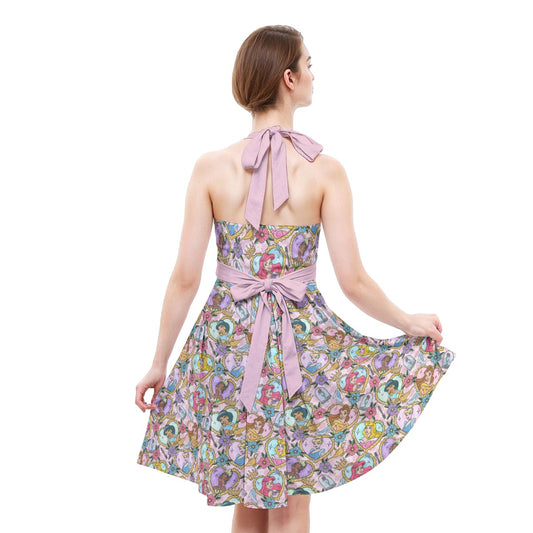 Tattoo Hearts Royal Icons - Women's Halter Vintage Pocket Dress