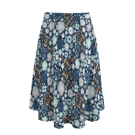 Blue Star Blooms - Women’s Pocket Midi Skirt