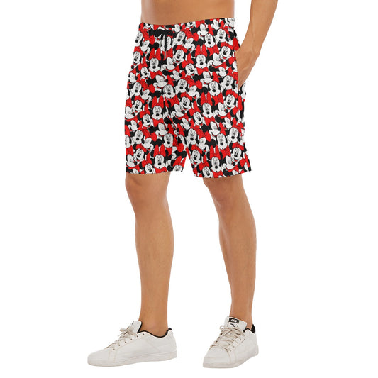 Many Faces of Polka Dot Mouse - Men’s Pocket Beach Shorts