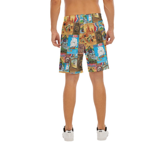 Vintage Frontier Ride Posters - Men’s Pocket Beach Shorts