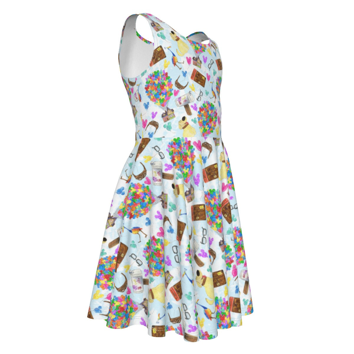 Up Adventure Icons - Kid's Sleeveless Skater Dress