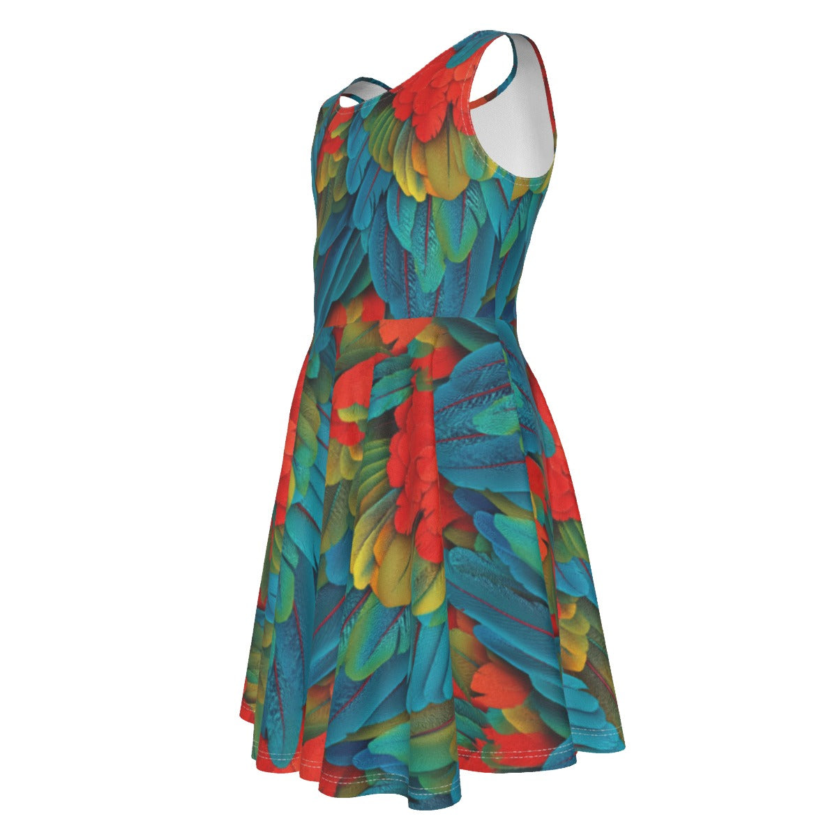 Animal Print - Macaw Parrot - Kid's Sleeveless Skater Dress