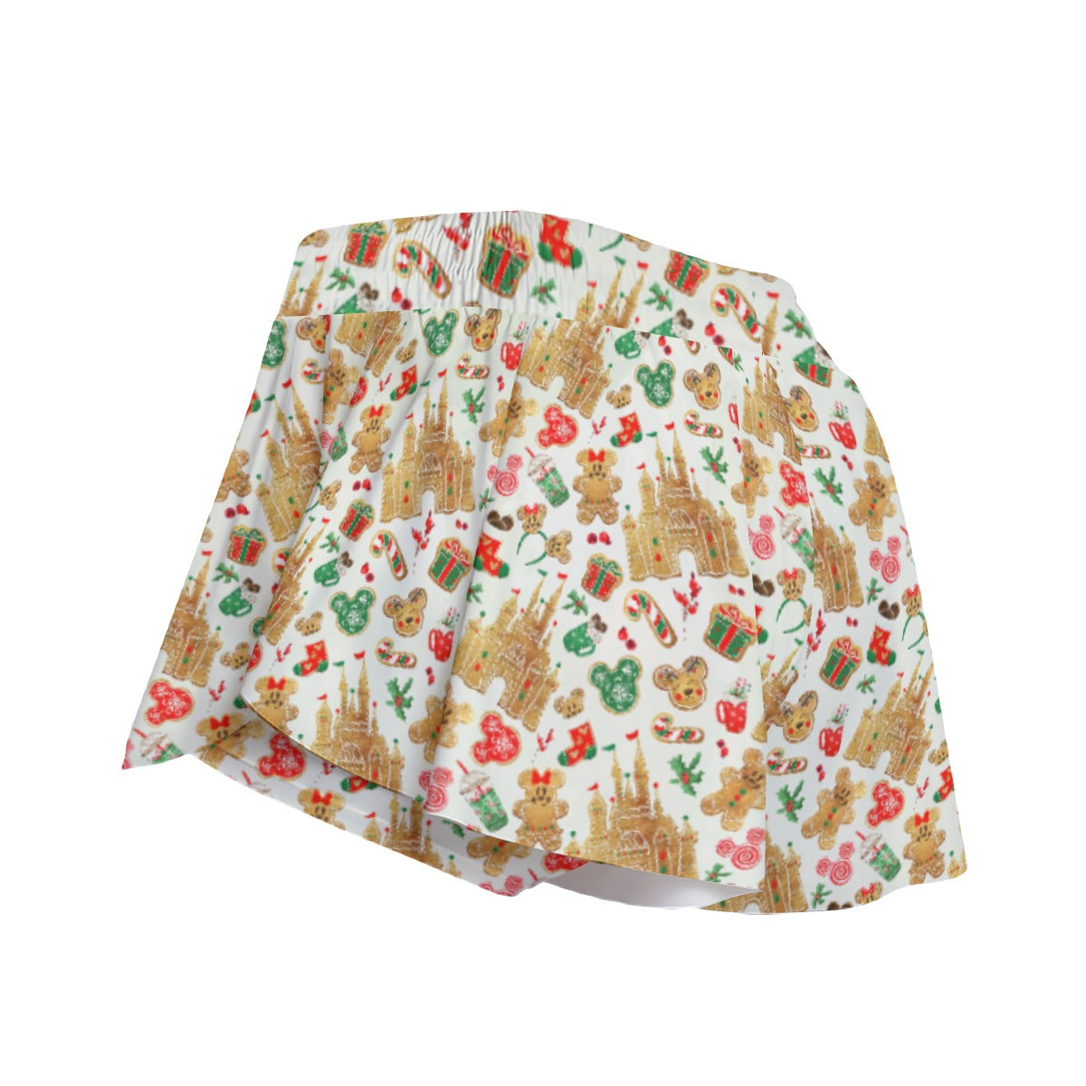 Gingerbread Castle Holiday Treats - Women's Flowy Pocket Shorts