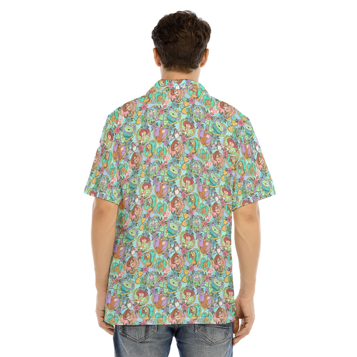 Tattoo Hearts Space Cowboys & Friends - Men's Hawaiian Button Up Shirt