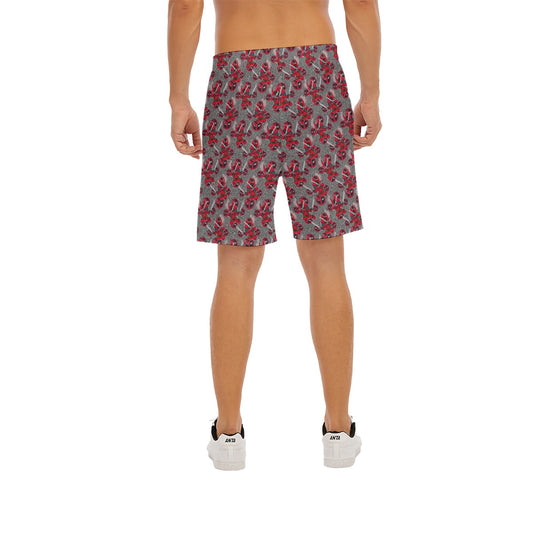 Superhero Stitch - Red Masked Hero - Men’s Pocket Beach Shorts