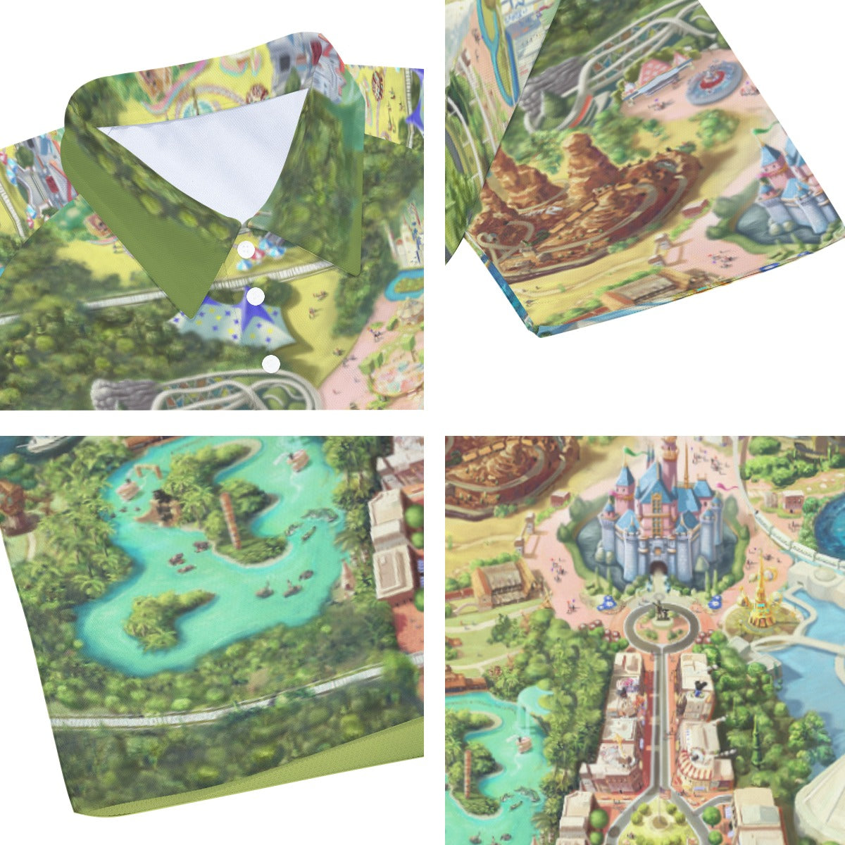 Colorful Theme Park Map - Men's Polo Shirt