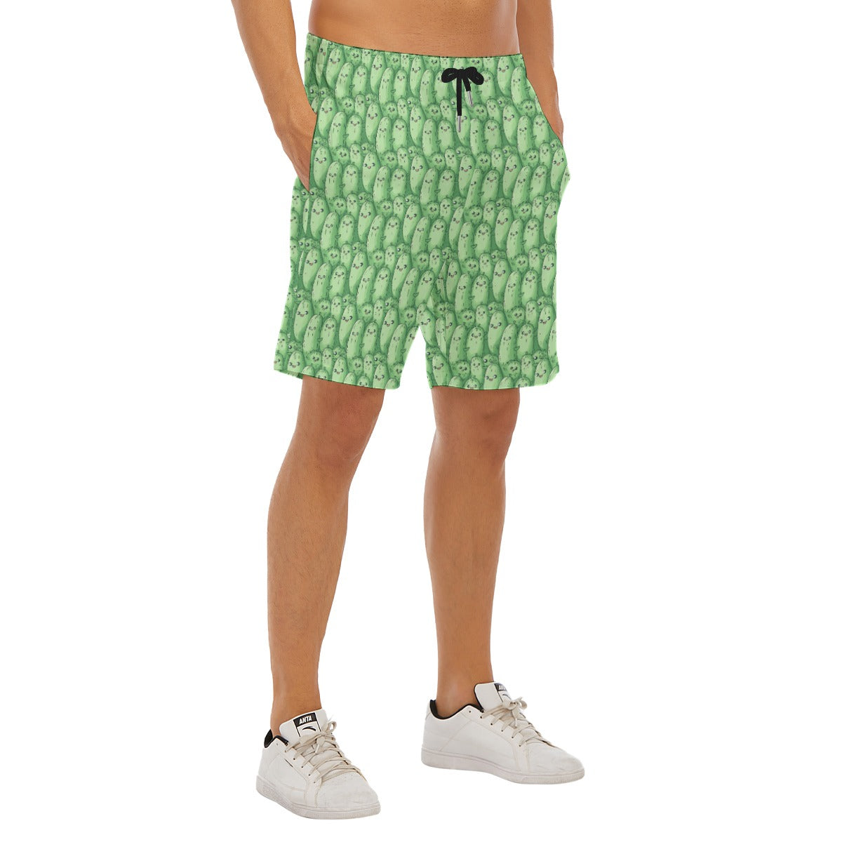 Kawaii Pickle Party - Men’s Pocket Beach Shorts