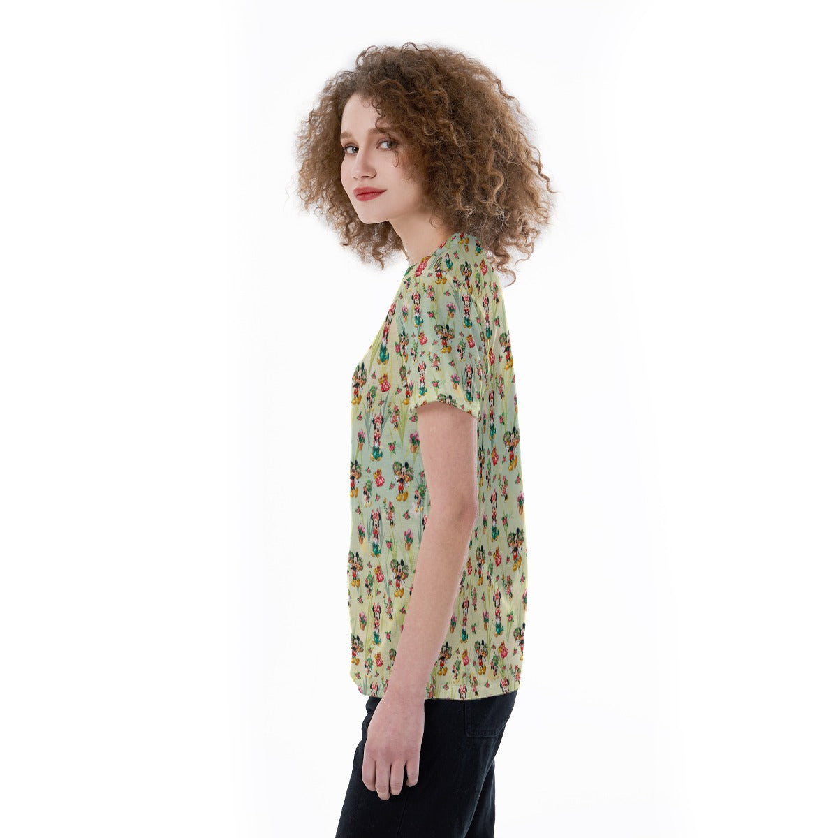Garden Mouse Helpers at Work - Women's Short Sleeve V-Neck T-Shirt