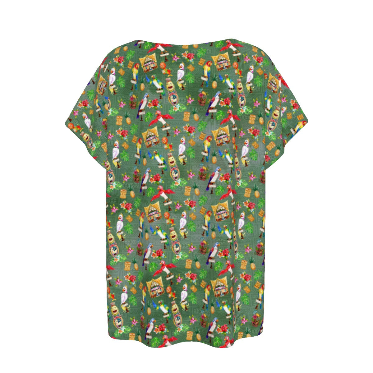 Orange Bird & Tiki Friends - Women’s Relaxed Fit Scoop Tee