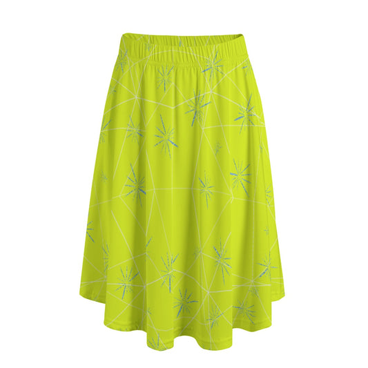 Joyful Blue & Yellow Florals - Women’s Pocket Midi Skirt