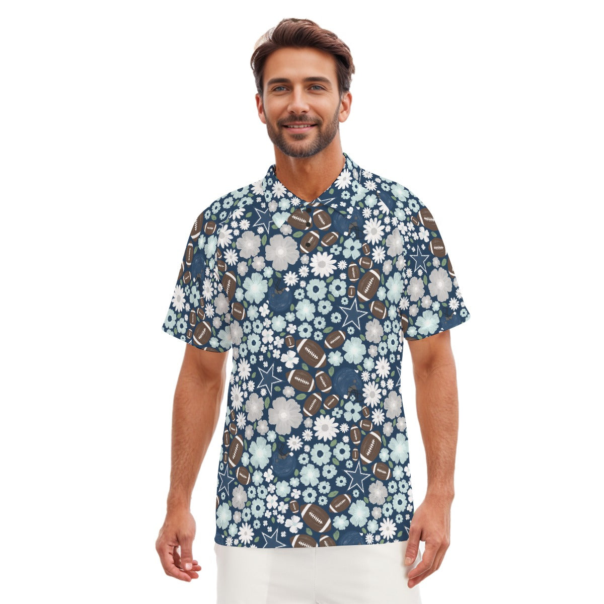 Blue Star Blooms - Men's Polo Shirt