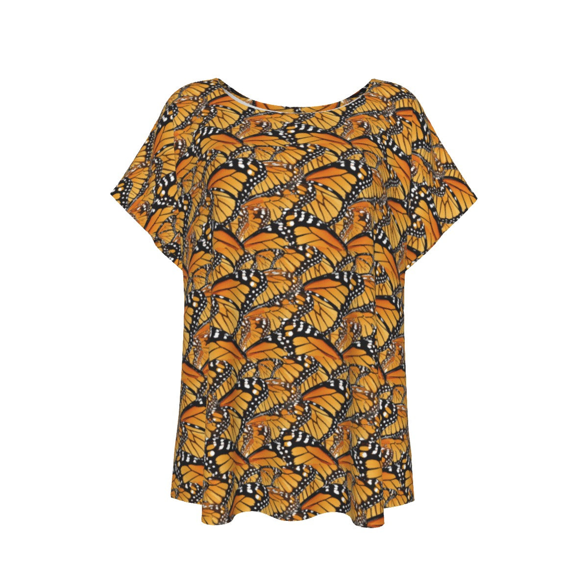 Animal Print - Monarch Butterfly - Women’s Relaxed Fit Scoop Tee