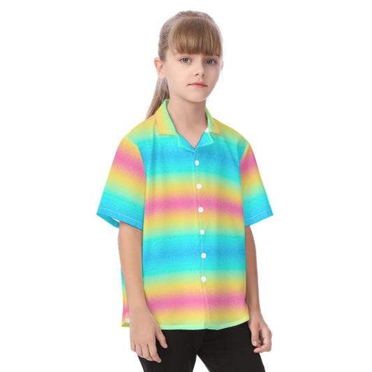 Rainbow Ombre - Kid's Hawaiian Button Up Shirt