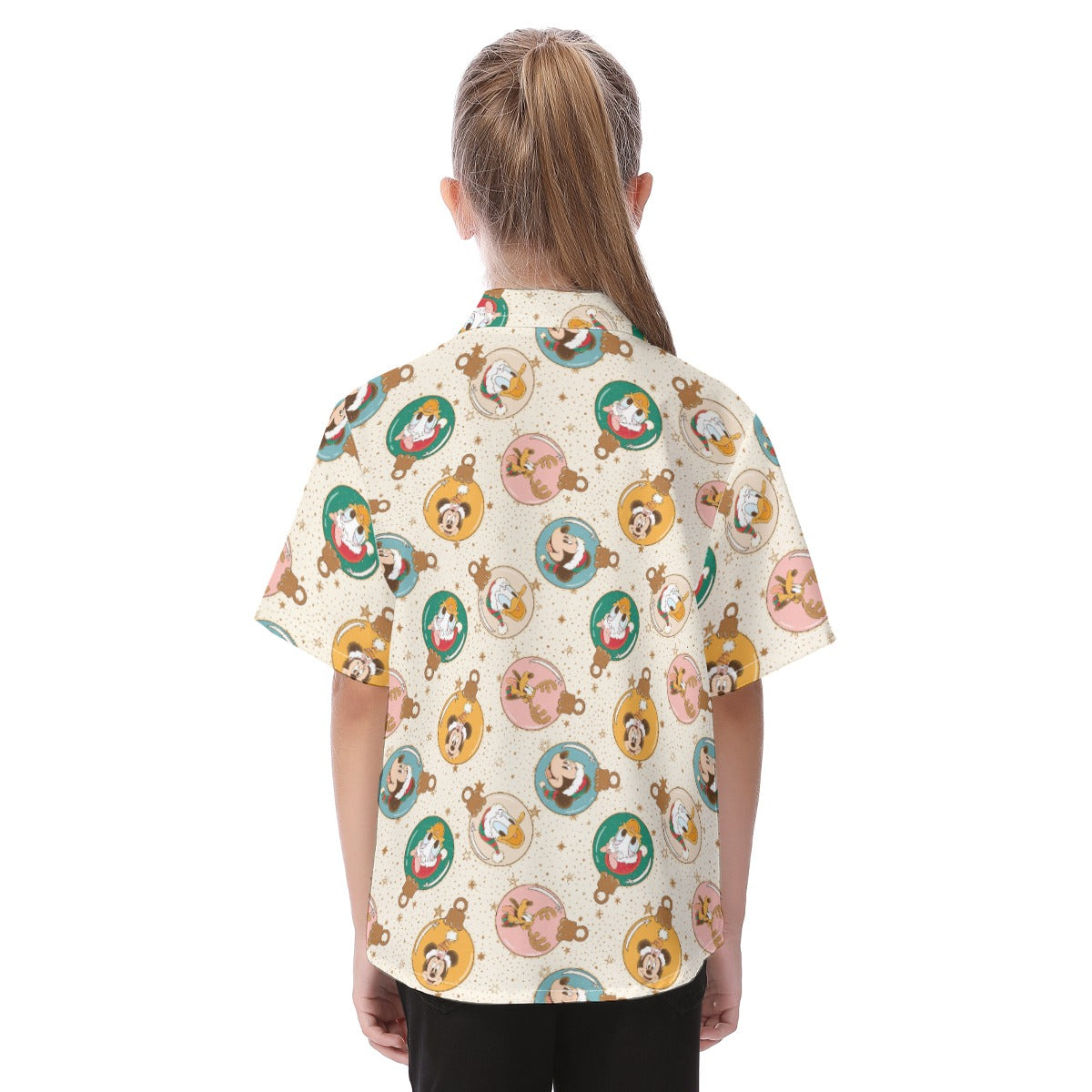 Golden Holiday Baubles - Kid's Hawaiian Button Up Shirt