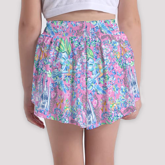 Bright Tropical Dreams - Enchanted Squeaky Helpers - Girls’ Flowy Pocket Shorts