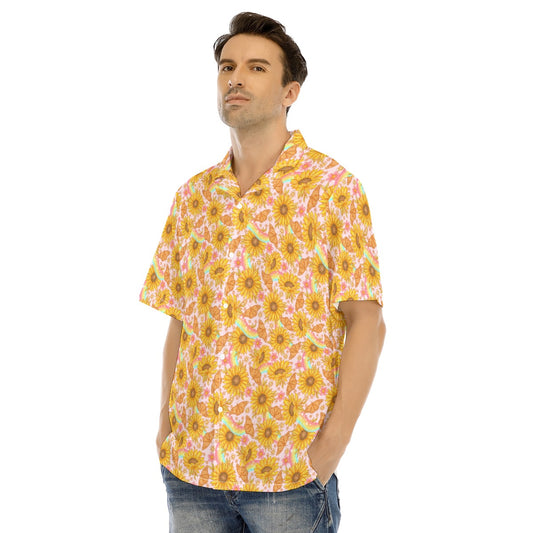 Sunflower Dreams - Men's Hawaiian Button Up Shirt