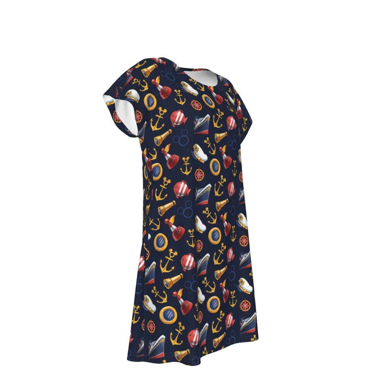 Mouse Ear Nautical Icons - Women's T-Shirt Dress