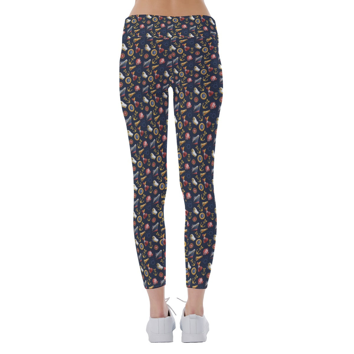 Mouse Ear Nautical Icons - Women's Yoga Leggings