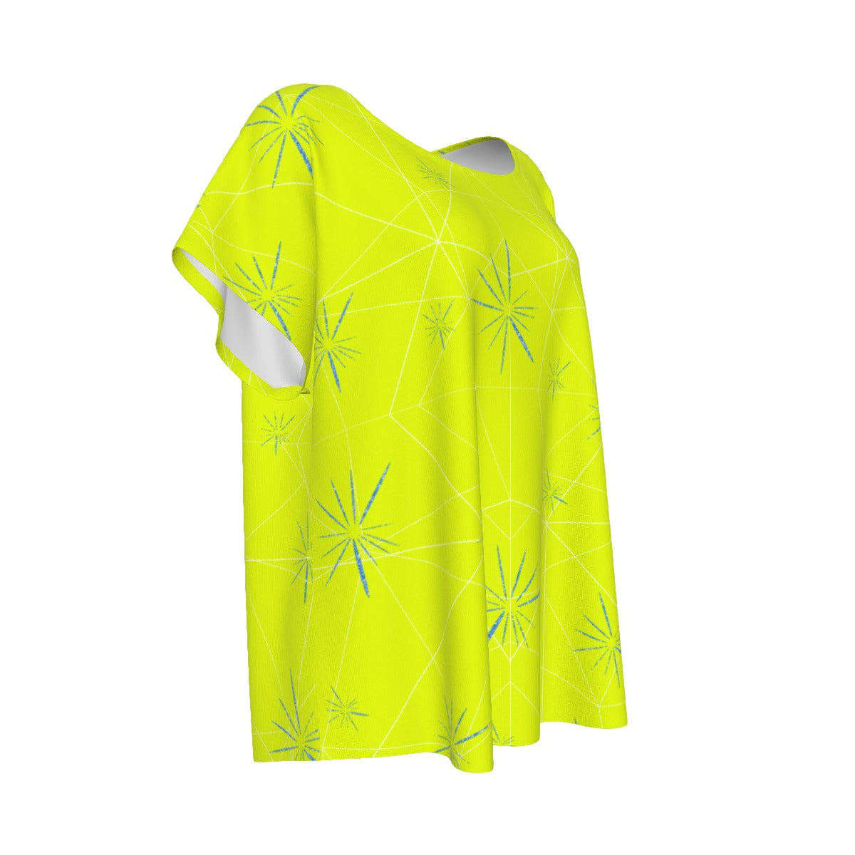 Joyful Blue & Yellow Florals - Women’s Relaxed Fit Scoop Tee